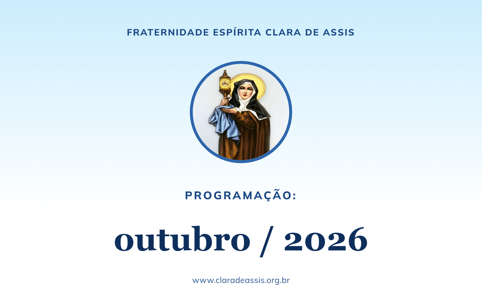 Programação do Mês de outubro